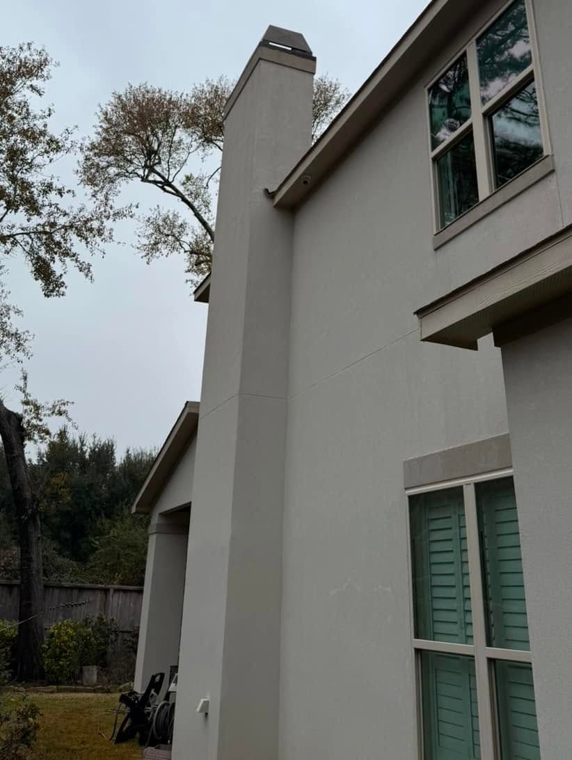Stucco wall after, clean